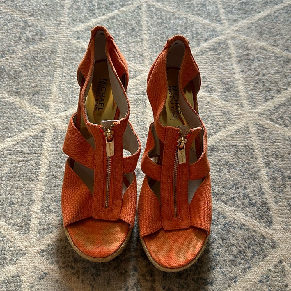 Michael Kors Orange T-Strap Sandals